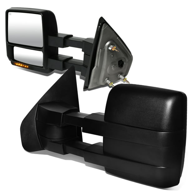 DNA Motoring TWM-006-T888-BK-AM Pair Powered+Heated+LED Trun Signal/Puddle Light Towing Mirror 